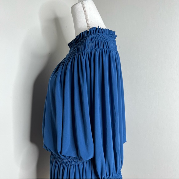 NORMA KAMALI Peasant Mini Dress in Blue Size S - Picture 9 of 14